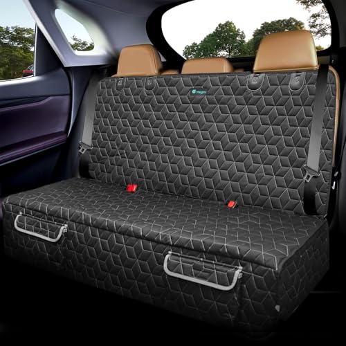 Meginc Dog Car Seat Covers for SUVs, Waterproof Dog Seat Cover for Back Seat Heavy Duty Nonslip Bench Backseat Covers Protector for Rav4/Honda/Subaru/Mazda CX5/Hyundai Tuscon Car Seat Covers for Suvs - color: Bench-Black, size: M-52"W