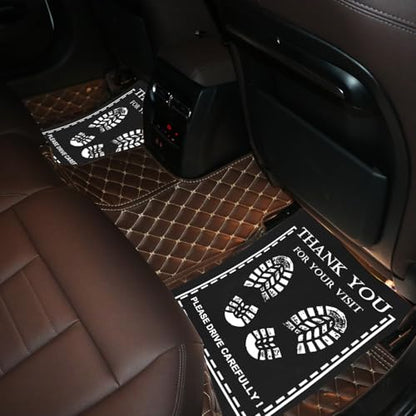 ‌RUENXG 50-Pack Disposable Car Floor Mats - Black Heavy Duty 19.6x15.7 Inch Universal Fit for SUV/Truck/Sedan | Footprint Design | Car Wash & Detailing Protectors | Portable Vehicle Foot Pads