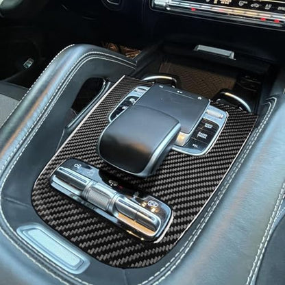 NVCNX Real Carbon Fiber Accessories for Mercedes Benz GLE 580 53 63 S AMG/GLS 450 580 63 AMG 2020-2026 2021 2022 2023 2024 2025 Center Console Gear Shift Panel Cover Interior Trim Overlay Decal 1PC - color: Center Console Gear Shift Panel Trim B2