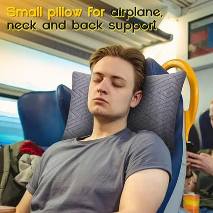 1 MIDDLE ONE Travel Pillow for Sleeping Camping, Memory Foam Small Pillow with Breathable Cover for Backpacking, Airplane, Car (15.5 X 12 Inch) - size: 15.5 X 12 Inch