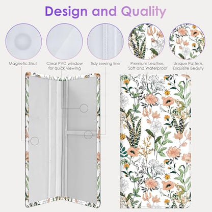 Car Registration and Insurance Holder，Colour Patterns Men Women Car License Document Registration and Insurance Card Holder - color: White flora