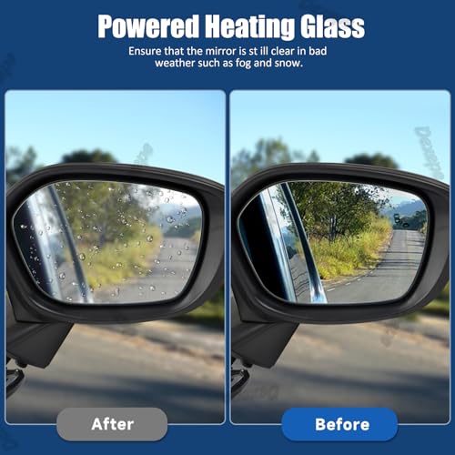 Passenger Side Mirror Assembly Compatible with Honda Civic 2022-2025 Heated with Blind Spot Monitor, Turn Signal, Power Adjustable Glass Replace 76208T20A31 HO1321352 (8Pin Right) - style: 8pin Right