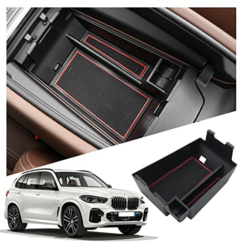 2026 X5/X6/X7 Center Console Organizer for 2020-2026 BMW X5/X6/X7 Accessories Middle Console Organizer X5/X6/X7 Armrest Storage Box Compatible with 2020 2021 2022 2023 2024 2025 2026 BMW X5/X6/X7 - color: Type A-Red