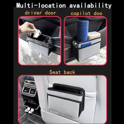 Car Trash Can, Foldable Multifunctional Hanging Storage Box Trash Can with a Roll of Garbage Bag, Multi Pocket Design Suitable for Car, Home and Office (red) - color: red