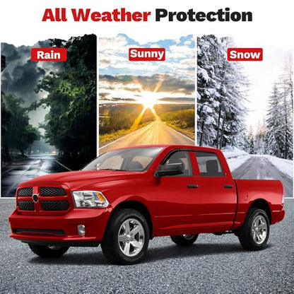 Canvcle Window Visors Rain Guards for Dodge Ram 1500 Crew Cab 2009-2018/Ram 2500&3500 Crew Cab & Mega Cab 2010-2026/Ram 1500 Classic Crew Cab 2019-2024, Tape-On Side Window Deflectors Vent Visors 4PCS - size: Dodge Ram 1500/2500/3500