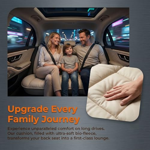 A leather rear seat cushion specially designed for cars - made by hand - can relieve pain in the buttocks, pressure points, and sciatic nerve. | Rear seat cover (Off White, Rear Seat Cushion) - color: Off White, size: Rear Seat Cushion