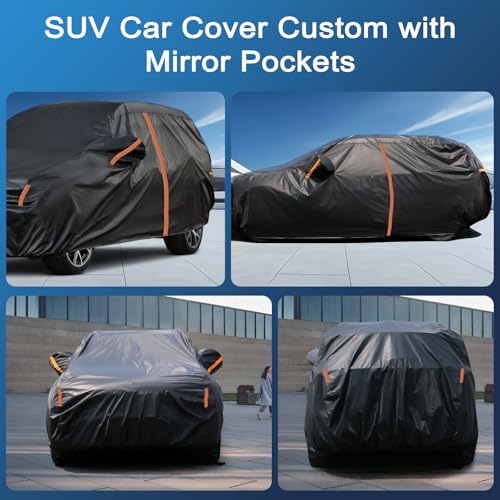 Car Cover for Honda Prologue 2023-2026 and for Lincoln Nautilus 2018-2026 and for Lincoln Aviator 2003-2026, Sun Rain UV Snow Dust Protection, Custom Fit with Driver Door Zipper & Reflective Strips
