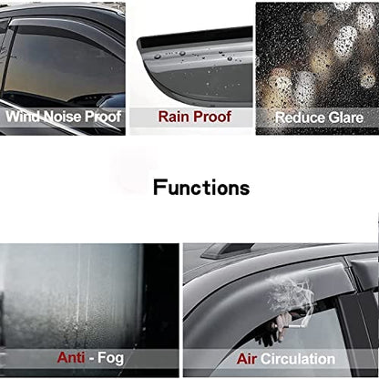Original Side Window Wind Deflector, 4pcs Out-Channel Tape-On Nice Rain Guards Set, Window Visor fit for 2011-2015 Kia Sorento 94187 - size: 2011-2015 Kia Sorento
