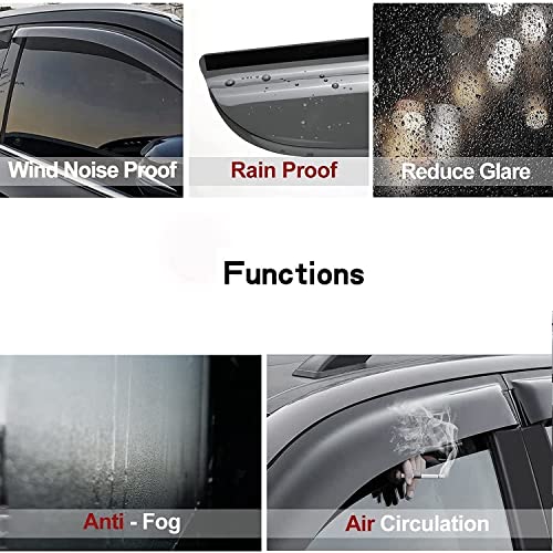Original Side Window Wind Deflector, 4pcs Out-Channel Tape-On Nice Rain Guards Set, Window Visor fit for 2011-2015 Kia Sorento 94187 - size: 2011-2015 Kia Sorento