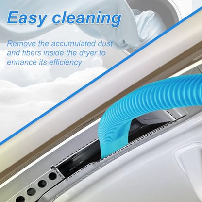 Upgraded Dryer Vent Cleaner Kit: Universal Vacuum Hose Attachment for Lint Removal Fits All Vacuums Cleaner Dryer Cleaning Tools for Clogged Ducts (Blue) - color: Blue