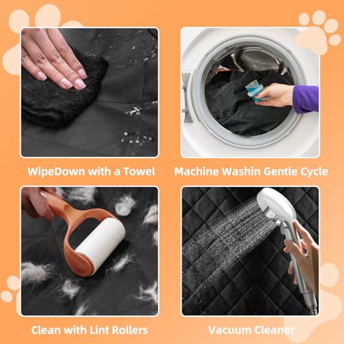Scratchproof Dog Car Seat Cover For Back Seat, Waterproof Back Seat Pet Cover For Dogs With Mesh Window,Storage Pocket,Side Flap,Collapsible Nonslip Dog Seat Cover Universal Size Fit for Car/Truck/SUV