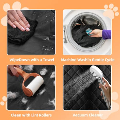 Scratchproof Dog Car Seat Cover For Back Seat, Waterproof Back Seat Pet Cover For Dogs With Mesh Window,Storage Pocket,Side Flap,Collapsible Nonslip Dog Seat Cover Universal Size Fit for Car/Truck/SUV