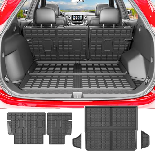 powoq Cargo Mat Compatible with 2018-2024 Chevrolet Equinox GMC Terrain Trunk Liner TPE Cargo Liner Replacement for 2018-2024 Chevy Equinox GMC Terrain Accessories (Trunk Mat+Backrest Mats) - size: Compatible With Equinox/Terrain | 2018-2024