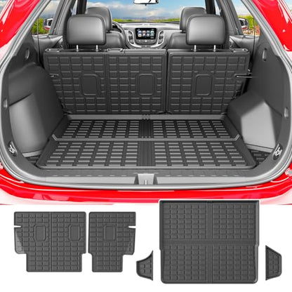 powoq Cargo Mat Compatible with 2018-2024 Chevrolet Equinox GMC Terrain Trunk Liner TPE Cargo Liner Replacement for 2018-2024 Chevy Equinox GMC Terrain Accessories (Trunk Mat+Backrest Mats) - size: Compatible With Equinox/Terrain | 2018-2024