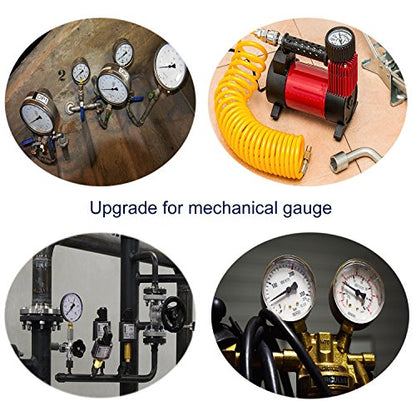 Digital Air Pressure Gauge with 1/4'' NPT Bottom Connector and Rubber Protector, 5-200psi Tire Pressure Gauge, Accuracy 1% F.S. - size: 5-200PSI