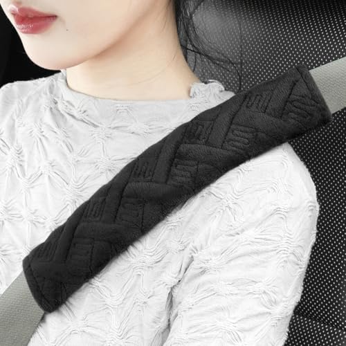 JUSTTOP 2-Pack Universal Car Seat Belt Pads Cover for A More Comfortable Driving, Seat Belt Shoulder Strap Covers Harness Pad for Car Interior Accessories(Black) - color: black