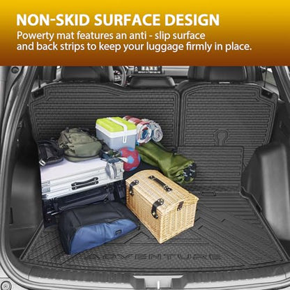 Powerty Floor Mats for 2023-2025 2026 Honda CRV (Gas Model Only) Car Mats, All Weather TPE Custom Upper & Lower Position Cargo Liner Seat Back Covers Protectors Full Set Car Accessories - size: 4)Honda CR-V Gas｜23-26｜Full Set