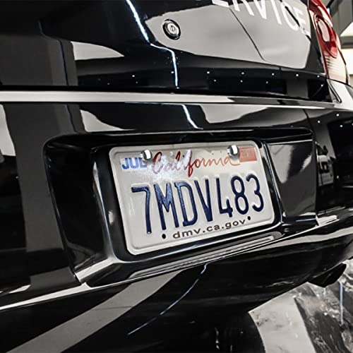 YALOK Anti Theft License Plate Screws Kits- Rustproof Stainless Steel Car Tag Plate Mounting Hardware, M6 (1/4") Tamper Proof Fastener Nut, Caps Cover for Front Rear Frame Holder Mounting（Silver-Set1）
