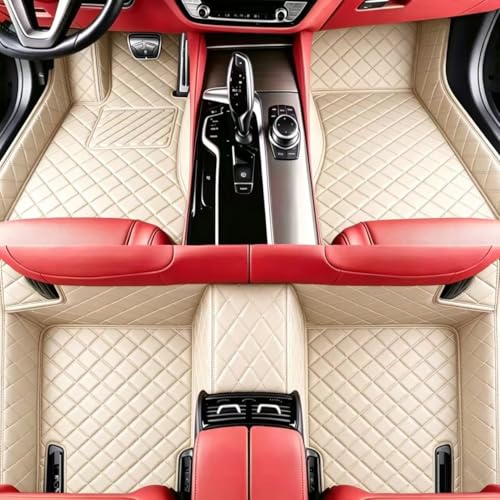 Custom Personalized Floor Mats for Cars, Luxury Full Coverage All Weather Car Mats, Anti-Slip Car Mat Set, Customize Floor Mat for 99% of Sedan, Trucks SUV (Beige A) - color: Beige A