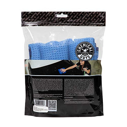 Chemical Guys Waffle Weave Glass and Microfiber Towel Blue 24"x 16" (Pack of 2) - color: Blue, size: 24"x 16" (Pack of 2)