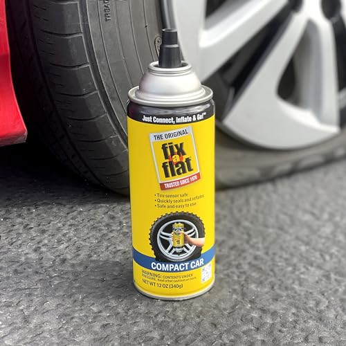Fix-A-Flat S60410 Aerosol Emergency Flat Tire Repair and Inflator, for Compact Tires, Eco-Friendly Formula, Universal Fit for All Compact Cars, 12 oz. (Pack of 1) - size: 12oz