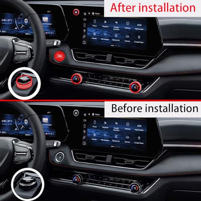 for 2025 2026 Chevrolet Equinox（No Equinox EV） Aluminum Interior Trim Accessories, Including air Conditioning Volume Controls, Shift Switch, and Starter knob Cover/Ring. (red) - color: red