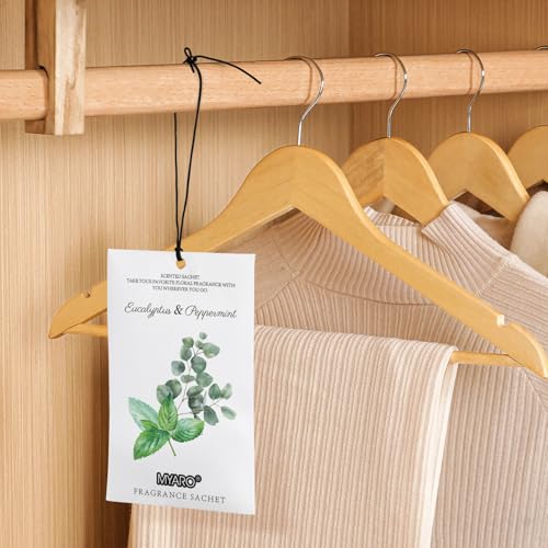 MYARO 12 Packs Eucalyptus Mint Scented Sachets for Drawer and Closet, Long-Lasting Closet Sachet Bags Drawer Deodorizers Fresh Scents, Home Fragrance Air Freshener - color: Eucalyptus Mint