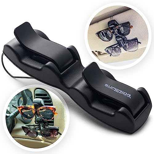 Sunglass Holder for Car Visor Clip - Sun-Glasses Holder and Ticket Card Clips - Car Visor Accessories - Luxury Eyeglass Car Mount - size: 1 PC