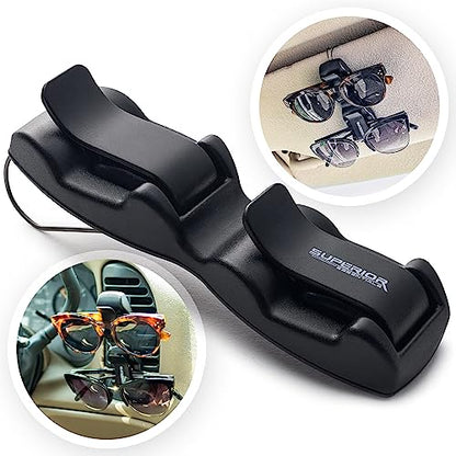 Sunglass Holder for Car Visor Clip - Sun-Glasses Holder and Ticket Card Clips - Car Visor Accessories - Luxury Eyeglass Car Mount - size: 1 PC