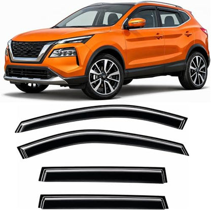 2021-2026 Tape-On Rain Guards for Nissan Rogue Side Window Visor Deflectors S SV SL Platinum Tinted Vent Shade Protectors 2022 2023 2024 2025 - size: For Nissan Rogue 2021-2026