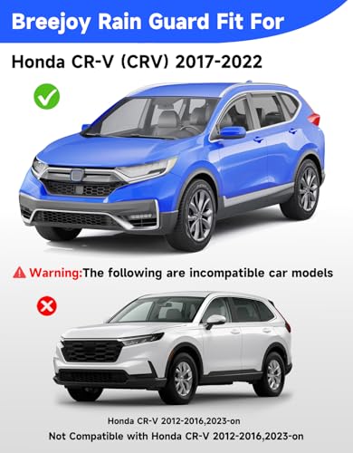 in-Channel Rain Guards Fit for Honda CRV CR-V 2017-2022, Extra Durable Window Rain Guards Visors Vent Visors Window Deflector Vent Shades Car Accessories -4 pcs - size: Fit for 2017-2022 Honda CR-V (CRV)