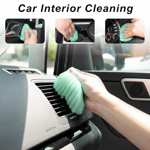 ASFSKY Car Cleaning Gel (3 Pack) Cleaning Putty Universal Dust Cleaning Car Interior Cleaner Keyboard Dust Remover Car Slime Gifts for Men Women Girl - color: Light Green 3 pack
