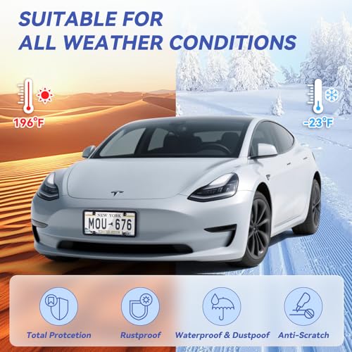 Clear License Plate Cover & Frames, 2PCS License Plate Protector Rust-Proof Auto Licenses Plates Holder with Screws & Caps, Universal Vehicle License Protector (transprent) - color: transprent