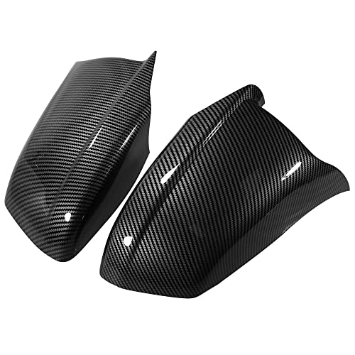 X AUTOHAUX Pair Car Exterior Rear View Mirror Covers Cap Replacement for BMW 5 Series F10 F11 F18 528i 530i 535i 550i 2011-2013 Carbon Fiber Pattern