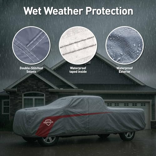 Ultimum Lite Truck Car Cover for 1992-2000 Chevrolet Chevy C/K Pickup Truck Crew Cab 6.5 ft Bed with Zipper Breathable All Weather Protection Scratch, Dust, Sun, Snow, Rain Protection Indoor Outdoor - color: Gray