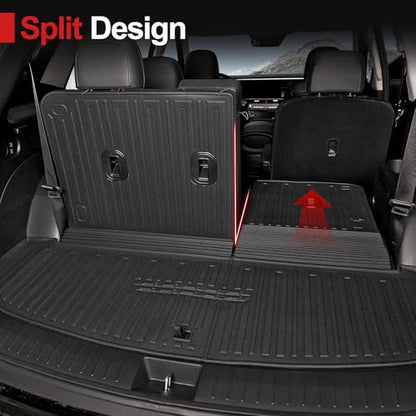 Floor Mats for 2026 Hyundai Palisade 7/8 Seat (Only Gas), All Weather TPE Black Cargo Mat with 3rd Seat Back Cover and Lower Trunk Mat for 2026 Hyundai Palisade Calligraphy Accessories - size: For Hyundai Palisade Gas Floor Mats Set 2026