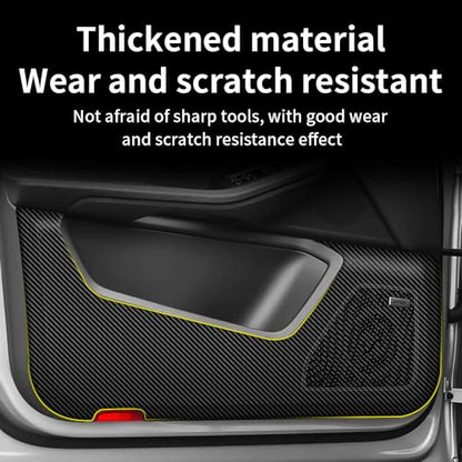 Car Door Anti Kick Pad for Porsche Macan 2015 2016 2017 2018 2019 2020 2021 2022 2023 2024 Accessories Carbon Fiber Style Leather Sticker Door Sill Protector Cover Edge Guard Side Mat Interior Dirty