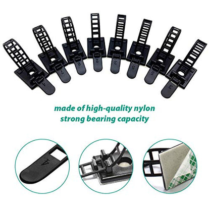 25 Pieces Desk Wire Organizer Cable Ties Zip Ties Adhesive Cord Clips Cable Management Cord Keeper Desk Wire Management - size: 25 Pieces