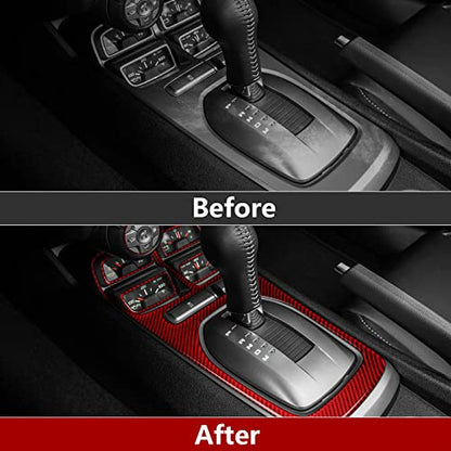 Carbon Fiber Decla Gear Shift Panel Sticker Interior Trim Accessories for Chevrolet Camaro 2010 2011 2012 2013 2014 2015 - color: Gear Shift Panel