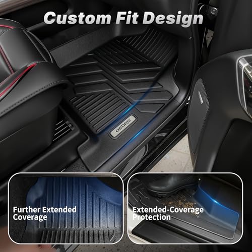 OEDRO Floor Mats & Trunk Mat with Backrest Fit for 2024-2026 Hyundai Santa Fe Hybrid Calligraphy/SE/SEL/Limited 6&7 Seat, All Weather TPE Floor Liners for Santa Fe Accessories, Car Mats Full Set Black - style: 24-26 Santa Fe Hybrid Full Mats Set & Backres