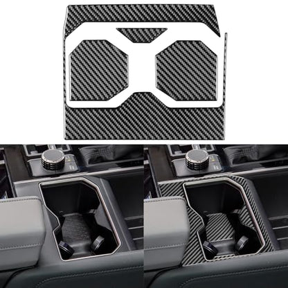 NVCNX Real Premium Carbon Fiber for Toyota Tundra 2022-2026 2023 2024 2025 SR5/Limited/TRD PRO/SR Center Console Cup Holder Panel Insert Mat Cover Interior Trim Accessories Overlay Sticker Decal 4PCs - color: Center Console Cup Holder Mat Trim