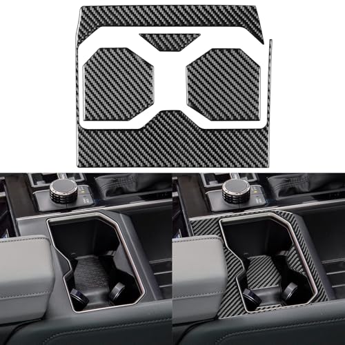 NVCNX Real Premium Carbon Fiber for Toyota Tundra 2022-2026 2023 2024 2025 SR5/Limited/TRD PRO/SR Center Console Cup Holder Panel Insert Mat Cover Interior Trim Accessories Overlay Sticker Decal 4PCs - color: Center Console Cup Holder Mat Trim