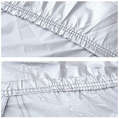 uxcell 3XXL Silver Tone 190T Car Cover Outdoor Weather Waterproof Scratch Rain Snow Heat Resistant W Mirror Pocket 530 x 185 x 160cm - size: 3xxl