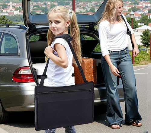 Kids Travel Tray for Car Seat, Toddler Road Trip Essentials With Drawing Kit, Travel Activities Must Haves (Black) - color: Black