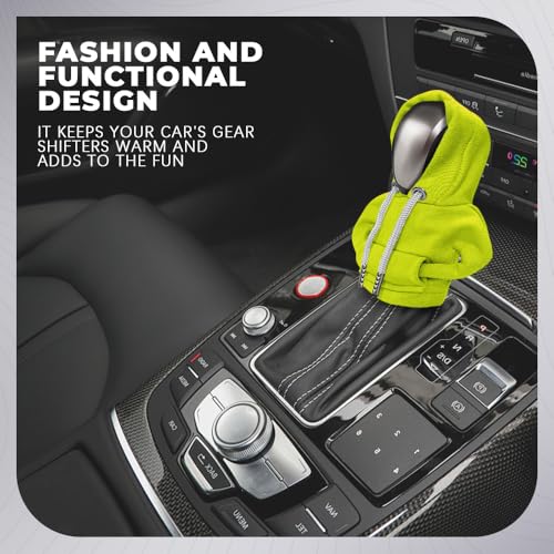 Gear Shift Hoodie, Gear Shift Cover, Fashionable Hoodie Automotive Gear Shift Knob Protector, Car Accessories Mini Sweater Gear Shift Knob Cover for Car Gear Shift Levers (Green) - color: Green