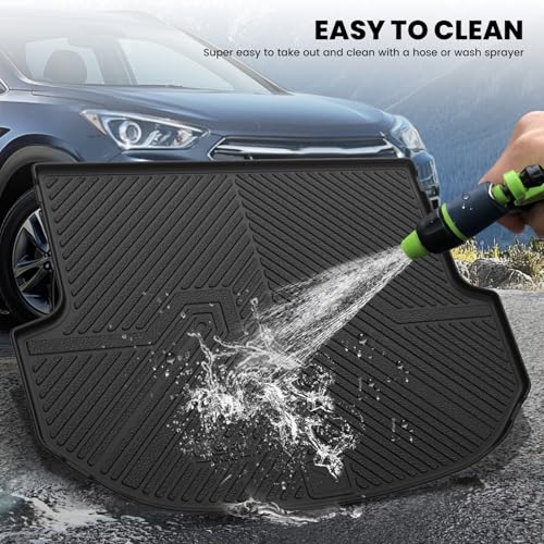 LASFIT Cargo Mat for Hyundai Santa Fe Sport 2018 2017 2016 2015 2014 2013, All Weather TPE Custom Fit Car Trunk Mats Cargo Liners Accessoires for Santa Fe Sport 2013-2018, Black - size: 2)For Hyundai Santa Fe Sport | 2013-2018 | Cargo