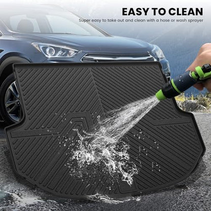LASFIT Cargo Mat for Hyundai Santa Fe Sport 2018 2017 2016 2015 2014 2013, All Weather TPE Custom Fit Car Trunk Mats Cargo Liners Accessoires for Santa Fe Sport 2013-2018, Black - size: 2)For Hyundai Santa Fe Sport | 2013-2018 | Cargo