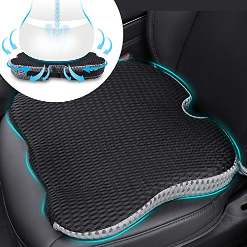 2025 Upgrades Car Coccyx Seat Cushion Pad for Sciatica Tailbone Pain Relief, Heightening Wedge Booster Seat Cushion for Short People Driving, Truck Car Accessories Driver, for Office Chair