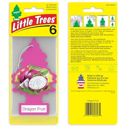 LITTLE TREES Car Air Freshener | Hanging Tree Provides Long Lasting Scent for Auto and Home | 24 Air Fresheners |Dragon Fruit - color: Dragon Fruit