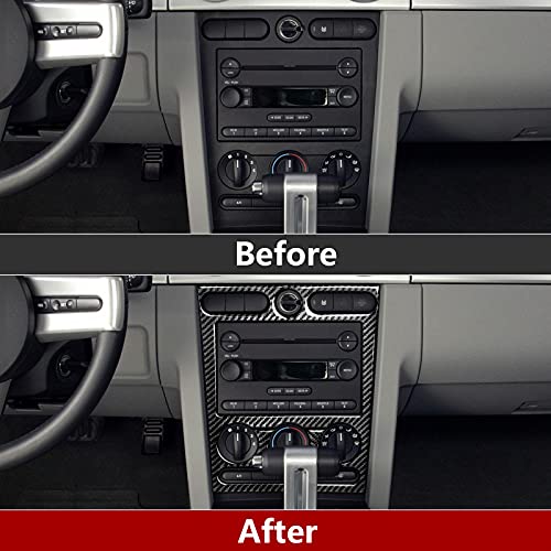 Car Air Conditioning Control Panel Sticker Cover for Ford Mustang GT Shelby 2005 2006 2007 2008 2009 Accessories Carbon Fiber Decal - color: Air Conditioning Control Panel